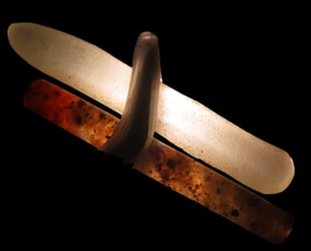 Set of 2 Neolithic Quartz Nose/Ear/Labret Plugs, NW Sahara, 3500 yrs old