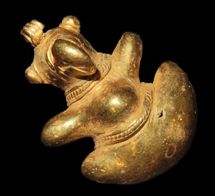 1 3/4" X 1 1/4" X 7/8" Pre-Columbian Tairona Tumbaga Parrot Effigy Pendant/Amulet/Talisman/Totem,