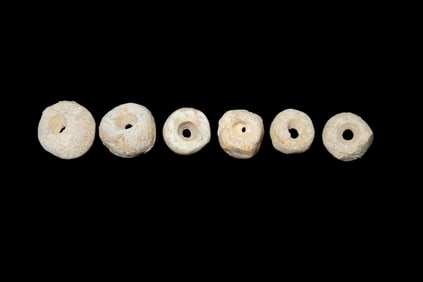 Group of 6 Stone Beads, found in Oklahoma Near Spiro Site, Ex Dave Harvey Collection