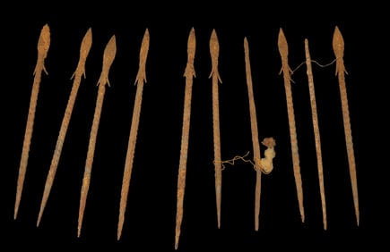 Group of Bura Culture Hand Forged Metal Spear Points, Africa