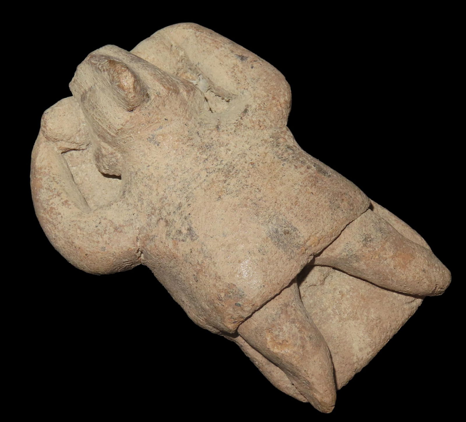 2 1/2" Pre-Columbian Colima Pottery Muerto or "Death Bed" Figure, These figures were found in shaft (1 of 6)