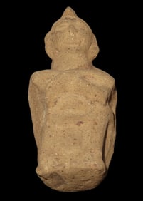 4 3/8" x 1 1/2" x 2" Pre-Columbian Human Effigy Whistle, Vera Cruz MX, Ex Bill Heuter Collection