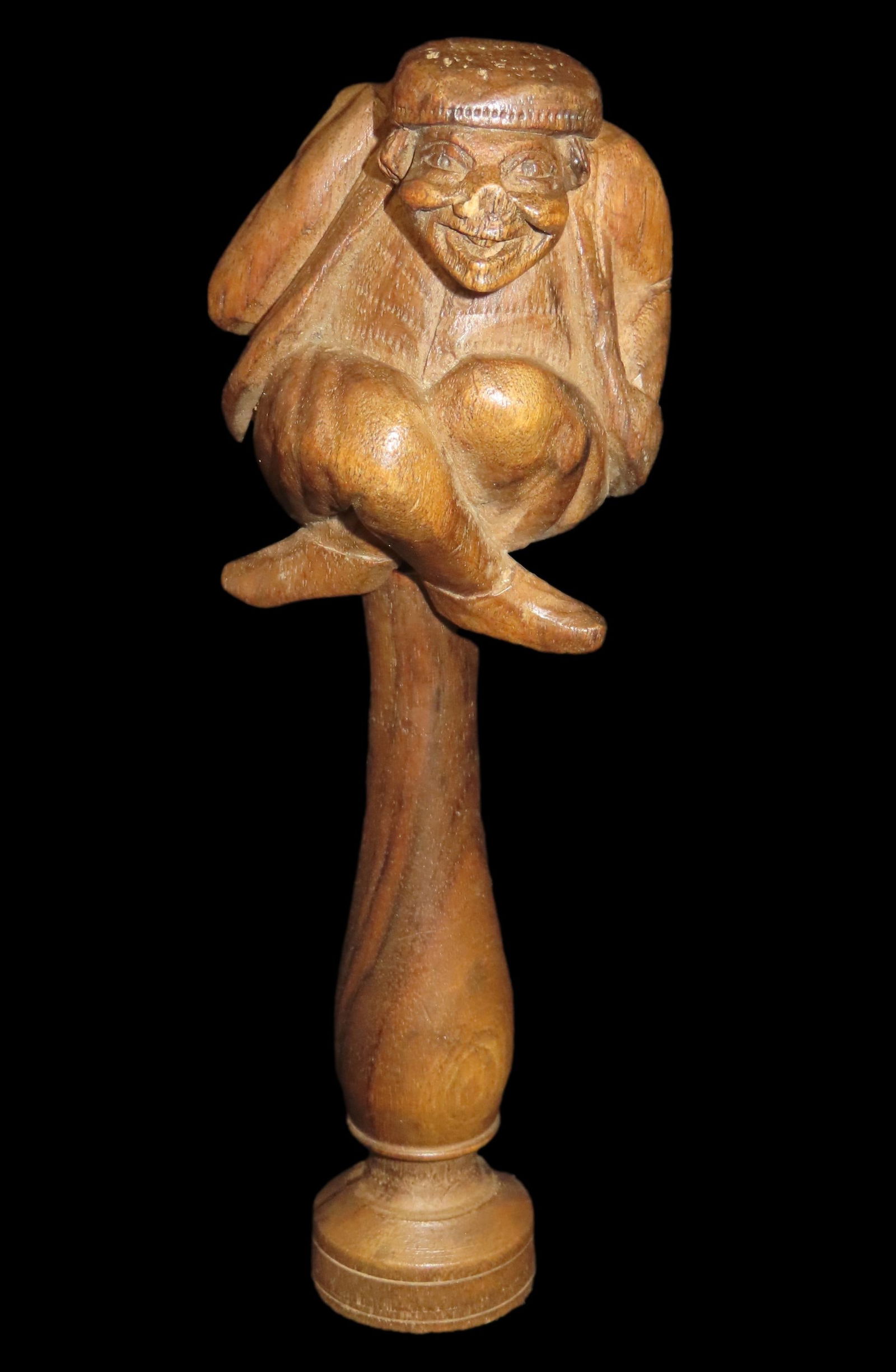 6 1/2" x 2" Antique French-German Wooden Screw turn Nutcracker, ca. 1800's, Ex Bill Heuter (1 of 8)