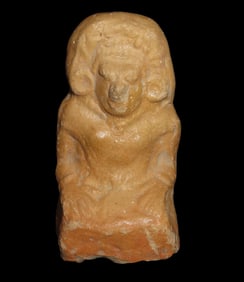 3 3/4" x 2" x 2" Pre-Columbian Female Effigy Pottery Figure, Vera Cruz MX, Ex Bill Heuter Collection