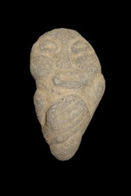 7 1/4" x 4" Pre-Columbian Volcanic Rock Human Effigy, Motley COA, from Guatemala, Ex Rich Atkins