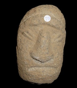 7" x 4" Pre-Columbian Volcanic Rock Human Effigy, Motley COA, from Guatemala, Ex Rich Atkins