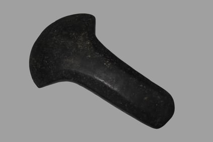 8 1/2" x 5 1/2" Pre-Columbian Votive(Ceremonial)Hand Axe, Motley COA, Made of Black Hardstone, from