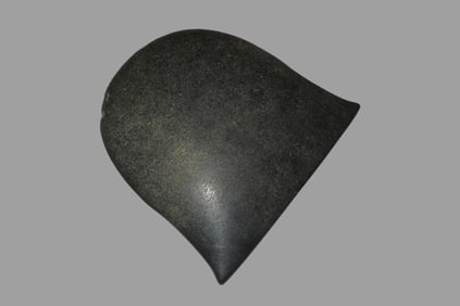6 3/4" x 6 7/8" Pre-Columbian Black Colored Hardstone Votive(Ceremonial)Hand Axe, Motley COA, from