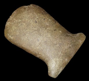 5 1/4" x 3 3/4" Pre-Columbian Colorful Hardstone Votive(Ceremonial)Hand Axe, Motley COA, from