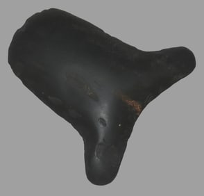 5 3/8" x 5 1/8" Pre-Columbian Colorful Hardstone Votive(Ceremonial)Hand Axe, Motley COA, from