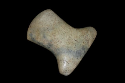 5 11/16" x 5 1/16" Pre-Columbian Colorful Hardstone Votive(Ceremonial)Hand Axe, Motley COA, from