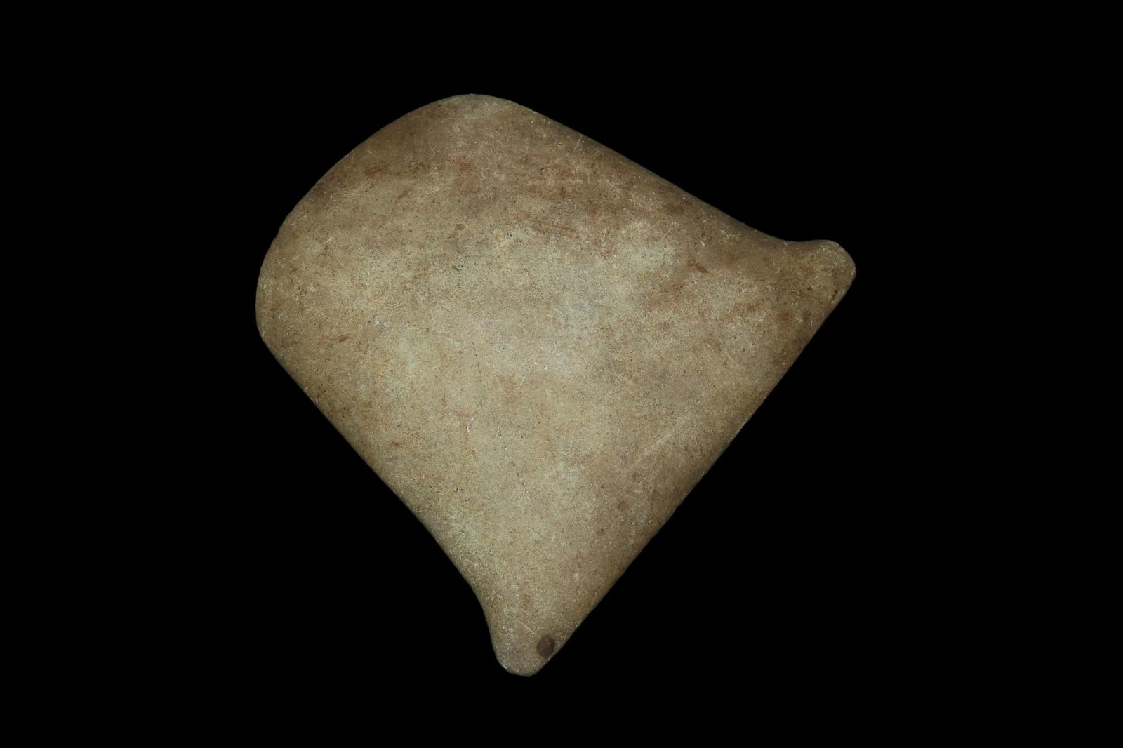 3 7/8" x 4 3/16" Pre-Columbian Colorful Hardstone Votive(Ceremonial)Hand Axe, Motley COA, from: 3 7/8" x 4 3/16" Pre-Columbian Colorful Hardstone Votive(Ceremonial)Hand Axe, Motley COA, from Ecuador, Valdivian Period, Ex Rich Atkins Collection