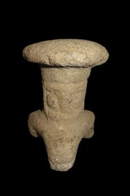 5 1/2" x 7 1/2" Pre-Columbian Volcanic Rock  Effigy Pestle, Motley COA, from Guatemala, Ex Rich