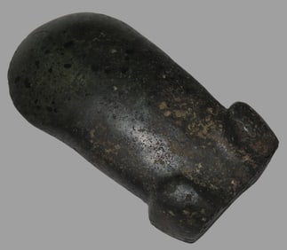 4 15/16" x 2 5/8" Pre-Columbian Colorful Hardstone Celt Head, Motley COA, from Ecuador, Ex Rich