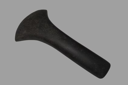 6 11/16" x 3 3/8" Pre-Columbian Votive(Ceremonial)Hand Axe,  Made of Black Hardstone, from Ecuador,
