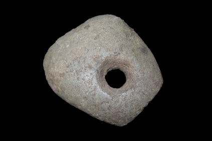 3 1/2" x 3 1/4" Pre-Columbian Perforated Utilitarian(Daily Use) Celt, from Ecuador, Ex Rich Atkins