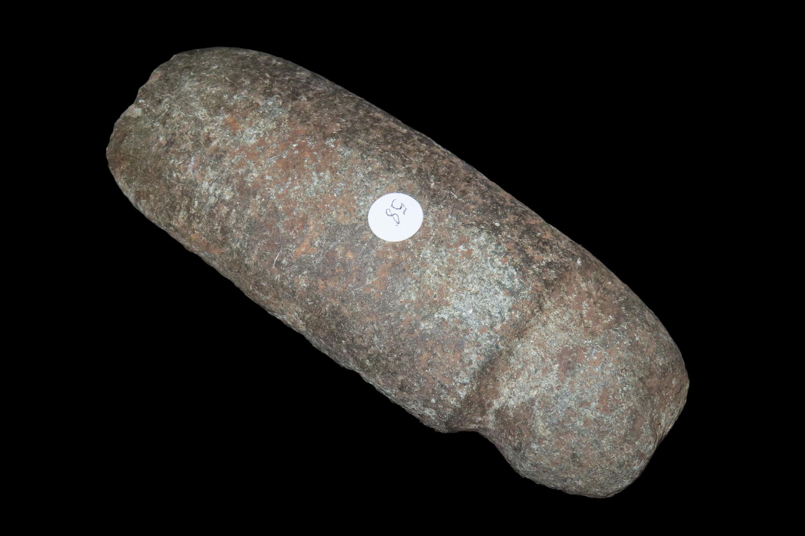 7" x 2 1/2" Pre-Columbian 3/4" Groove Celt, from Ecuador, Ex Rich Atkins Collection: 7" x 2 1/2" Pre-Columbian 3/4" Groove Celt, from Ecuador, Ex Rich Atkins Collection