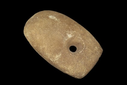 8" x 4" Pre-Columbian Perforated Celt, from Ecuador, Ex Rich Atkins Collection