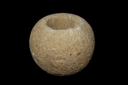 5" x 5" x 4 1/2" Pre-Columbian Mace Head, from Guatemala, Mayan Culture, Ex Rich Atkins Collection