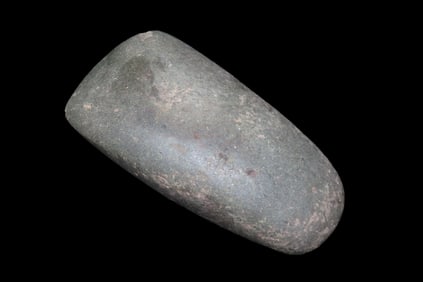 5 1/2" x 2 1/2" Pre-Columbian Celt Hand Axe, made of Black Hardstone, from Ecuador, Ex Rich Atkins