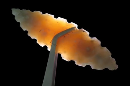 4 1/2" x 1 3/16" Pre-Columbian Flint Eccentric, from Guatemala, Mayan Culture, Ex Rich Atkins