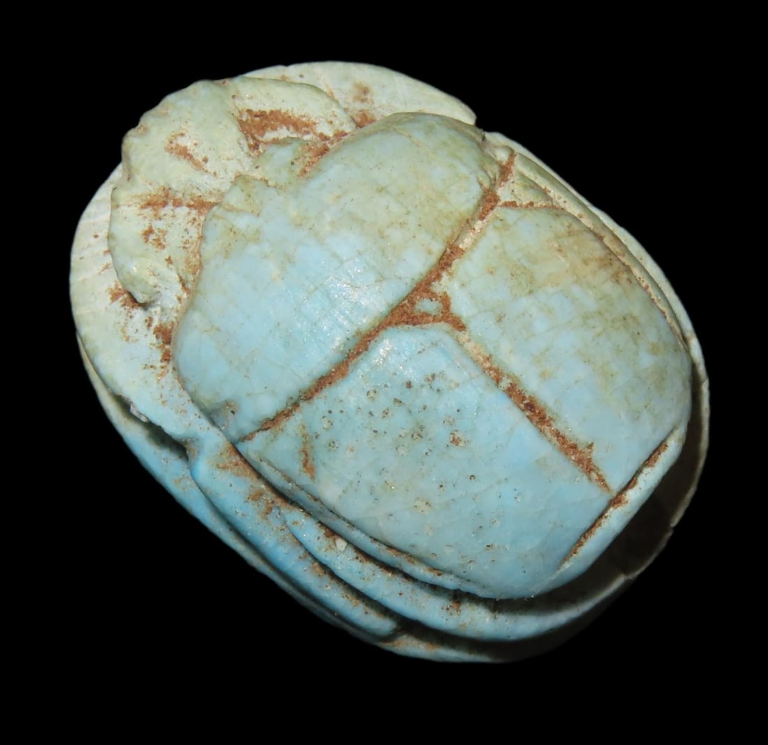 3 1/4" Antique Egyptian Soapstone Scarab (1 of 6)