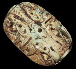 1 3/4" Antique "Eye of Horus" Scarab Pendant, Egypt