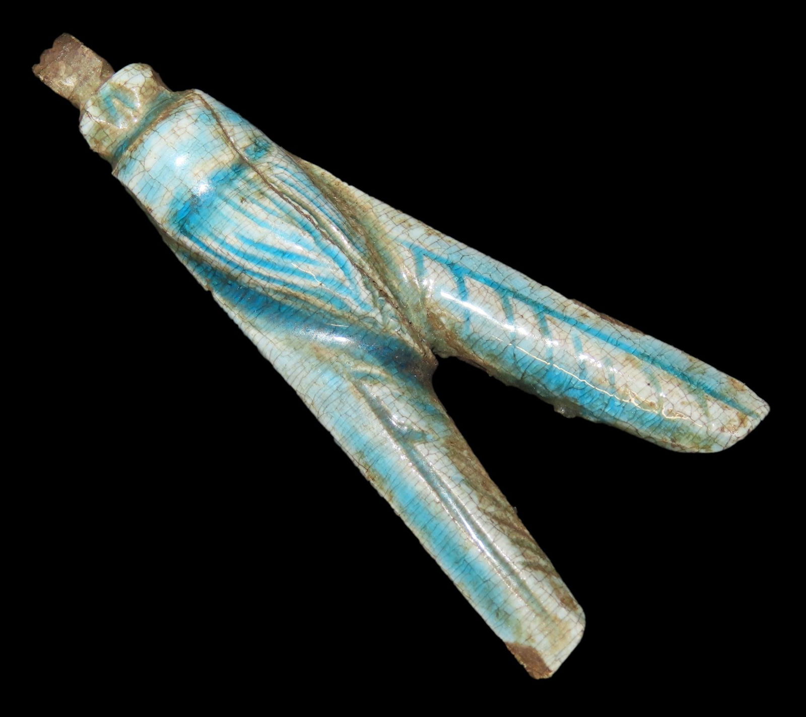 2 1/4" Antique Egyptian Fly Amulet Pendant (1 of 8)