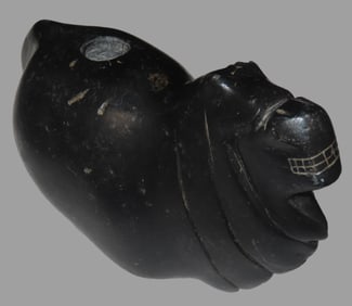 7 3/4" x 5 3/8" Pre-Columbian Llama Effigy Canopa, Found in Peru, Motley COA, From Private