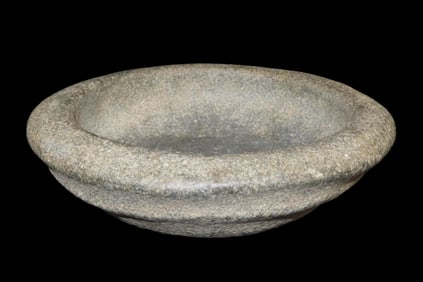 9 3/4" x 3 1/4" Pre-Columbian Stone Bowl, Motley COA, Found in South America, From Private
