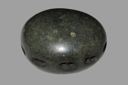 3 1/2" Unique and Rare Artifact/Tool/Religious Talisman-  Hardstone Discoidal with Shallow