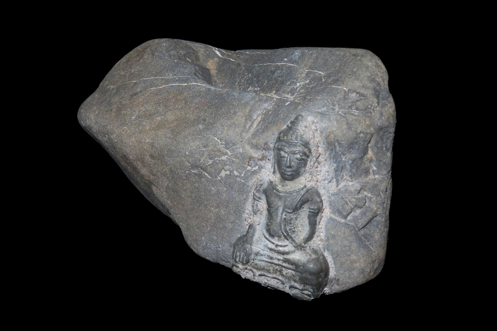 5 3/8" Stone Carved Buddha, Very Unique (1 of 6)