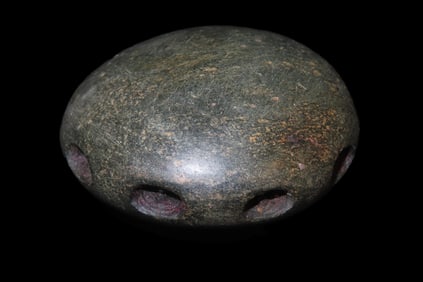3" Unique and Rare Artifact/Tool/Religious Talisman-  Hardstone Discoidal with Shallow Perforations