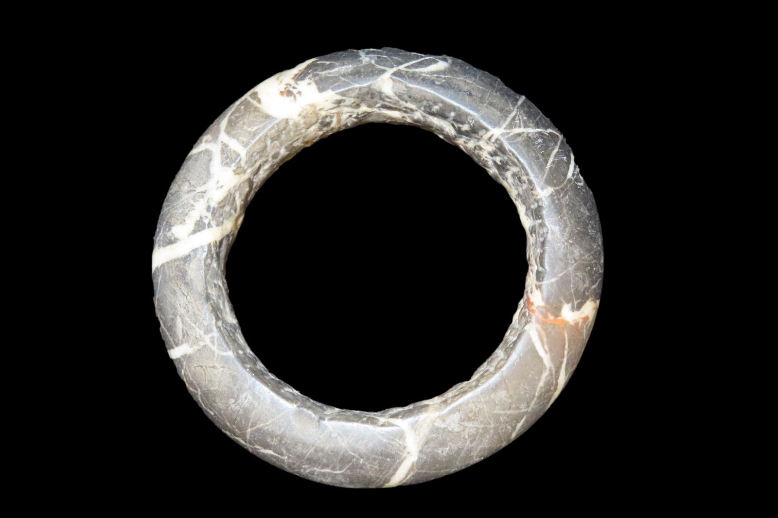 4 3/8" Ancient Dogon Stone Bracelet, also known as a tribal elbow war bracelet or bangle, from Mali, (1 of 7)