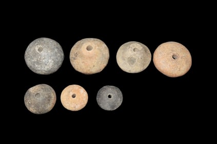 7 Spindle Whorls or Beads, Terracotta, Tsaparang (Guge)