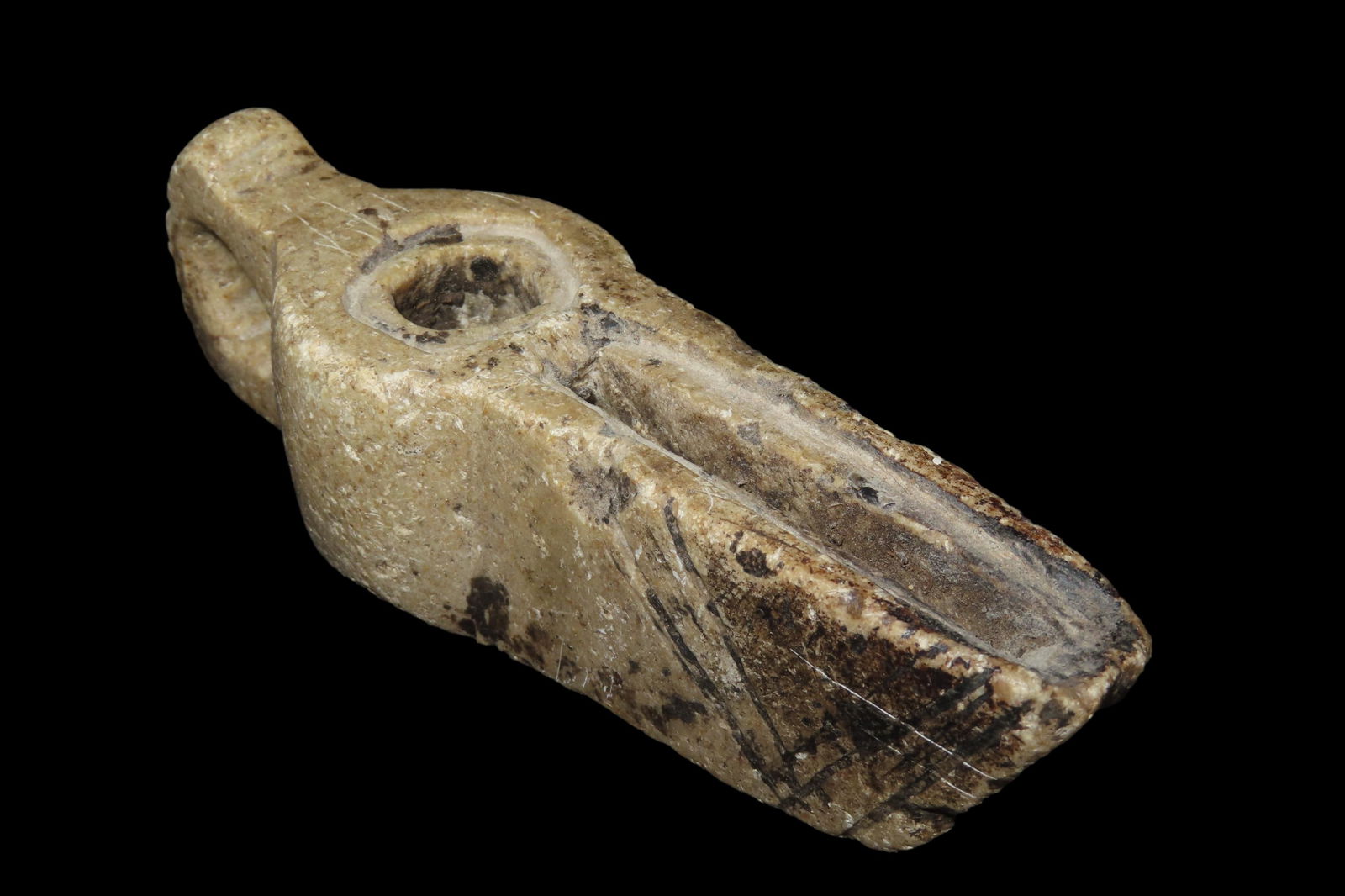 5 1/2" Persian Seljuk glazed terracotta oil lamp. The lamp dates from approximately the 12th to 14th (1 of 7)