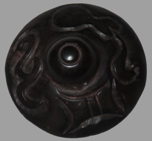 Old China Hongshan Culture Meteorite (Black Magnet) Feng Shui Gossip UFO Spaceship collectible. The