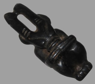 3 7/8" Imitation Hongshan Culture "Pig Dragon" Meteorite Pendant