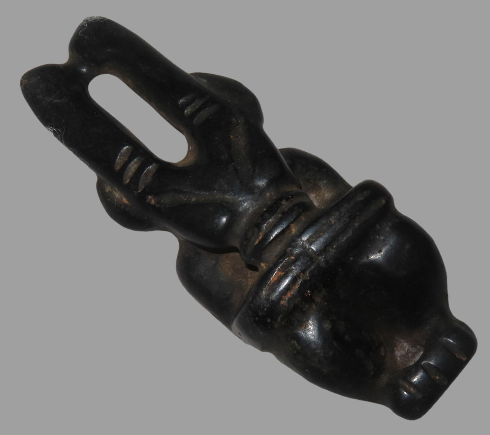 3 7/8" Imitation Hongshan Culture "Pig Dragon" Meteorite Pendant (1 of 8)