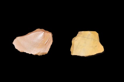 Set of 2 Small Scrapers, found at Kathu Townlands Site, Northern Cape Province, South Africa by Wes
