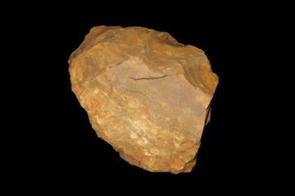 6 1/4" x 4 1/2" x 1 3/4" Acheulean Cleaver, found at Kathu Townlands Site, Northern Cape Province,