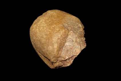 2 3/4" x 2 3/8" x 2" Oldowan Pebble Tool-Chopper, found just south of Kalahari Trails Lodge, South