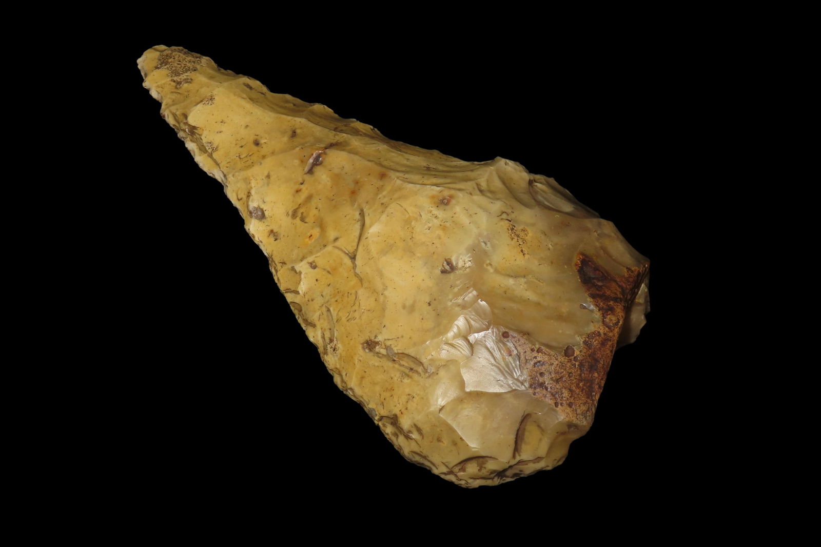 8 3/4" x 4 1/2" Acheulean Hand Axe, Paleolithic Era, Found by farm workers near Colchester, Essex in (1 of 9)