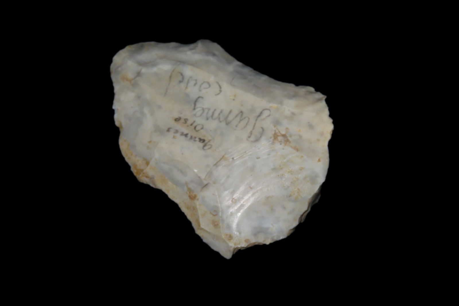 3 1/2" X 2 1/4" X 1/2" Paleolithic Knife/ Levallois Tool, Found in Gannes, Oise,France June 18, (1 of 8)