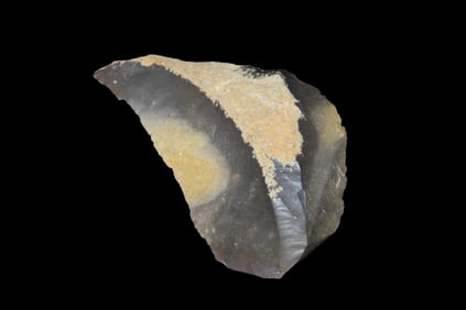 2 5/8" X 1 9/16" Mousterian "Backed" Knife/Side Scraper, Found in France, Ex Jan Vanderkeulan