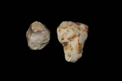 Lot of 2 Neolithic Scrapers, Found in Northern France