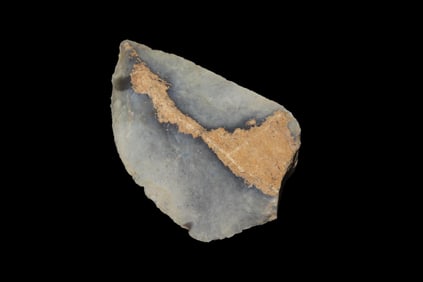 3 5/8" X 2 1/4" X 11/16" Mid-Paleolithic Mousterian Scraper, found in Yonne, France, Ex Jan