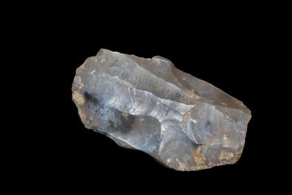 2 1/2" X 1 3/8" X 1/2" Upper Paleolithic Agate Core, Found in France at the Haute Solutrean Site,