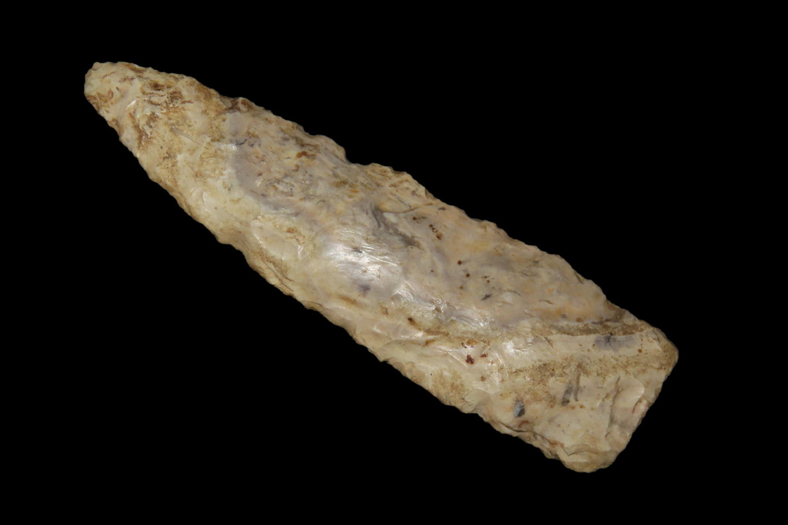 4 3/4" Scottsbluff Nice Scotty Flaking Shouldered Base Mozarkite Material EX: Jeff Thompson (1 of 7)