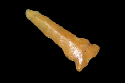 2 1/8" Archaic Drill Hafted Heavy Creek Wear Missouri EX: Jeff Thompson Collection